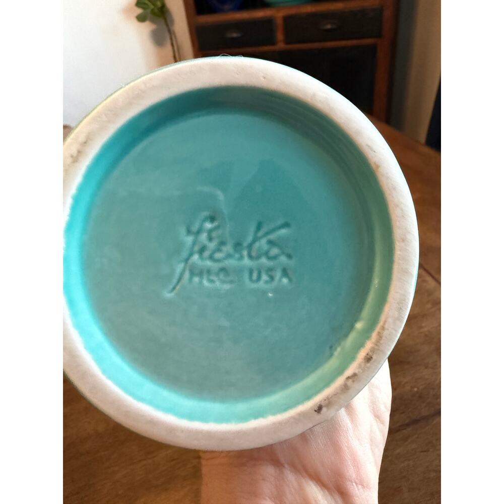 Fiesta turquoise medium vase 9.5” HLC USA ceramic flower vase Fiestaware - Picture 5 of 14